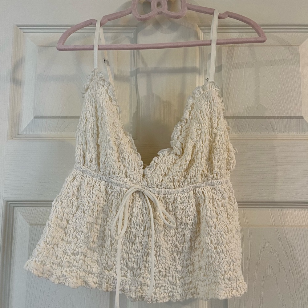 Princess Polly Cream Textured Camisole
